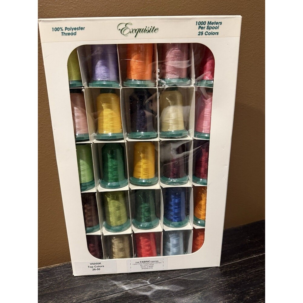 Exquisite Embroidery Thread Set 25x 1000m Polyester NEW Sealed Top Colors